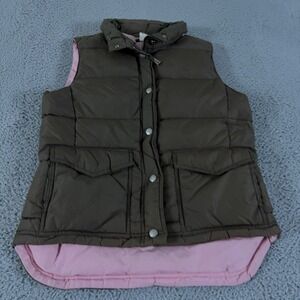 J Crew Vest Womens Small Brown Down Puffer Full Zip Outdoor Hiking Preppy Y2K